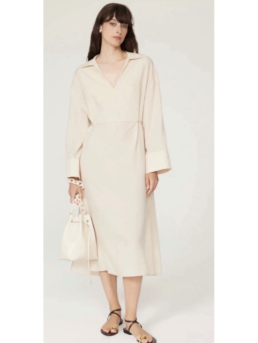 Samsøe Samsøe Emy Long Dress Medium Brown Rice Tencel Lyocell Midi
